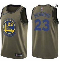 Youth Nike Golden State Warriors 23 Mitch Richmond Swingman Green Salute to Service NBA Jersey