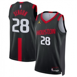 Men Houston Rockets  28 Alperen Sengun Black 2026 27 Statement Edition Stitched Basketball Jersey