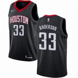 Mens Nike Houston Rockets 33 Ryan Anderson Authentic Black Alternate NBA Jersey Statement Edition
