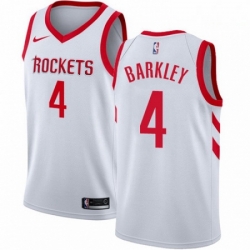 Mens Nike Houston Rockets 4 Charles Barkley Swingman White Home NBA Jersey Association Edition