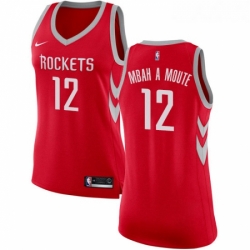 Womens Nike Houston Rockets 12 Luc Mbah a Moute Swingman Red Road NBA Jersey Icon Edition 