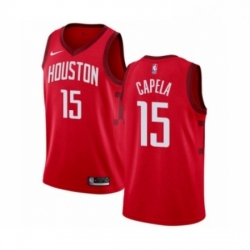 Womens Nike Houston Rockets 15 Clint Capela Red Swingman Jersey Earned Edition