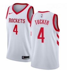 Womens Nike Houston Rockets 4 PJ Tucker Authentic White Home NBA Jersey Association Edition 