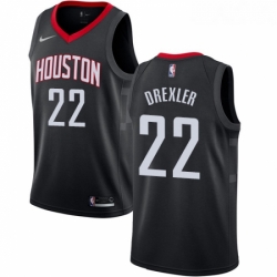 Youth Nike Houston Rockets 22 Clyde Drexler Swingman Black Alternate NBA Jersey Statement Edition