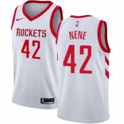 Youth Nike Houston Rockets 42 Nene Authentic White Home NBA Jersey Association Edition 