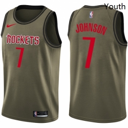 Youth Nike Houston Rockets 7 Joe Johnson Swingman Green Salute to Service NBA Jersey 