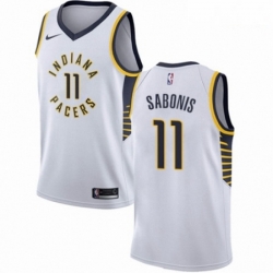 Mens Nike Indiana Pacers 11 Domantas Sabonis Authentic White NBA Jersey Association Edition 