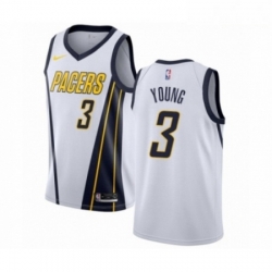 Mens Nike Indiana Pacers 3 Joe Young White Swingman Jersey Earned Edition