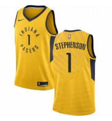 Womens Nike Indiana Pacers 1 Lance Stephenson Swingman Gold NBA Jersey Statement Edition 