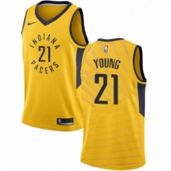 Womens Nike Indiana Pacers 21 Thaddeus Young Swingman Gold NBA Jersey Statement Edition