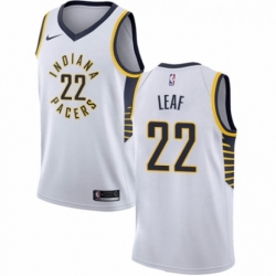 Womens Nike Indiana Pacers 22 T J Leaf Authentic White NBA Jersey Association Edition 