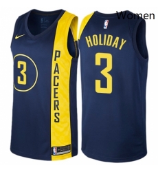 Womens Nike Indiana Pacers 3 Aaron Holiday Swingman Navy Blue NBA Jersey City Edition 