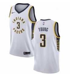 Womens Nike Indiana Pacers 3 Joe Young Authentic White NBA Jersey Association Edition