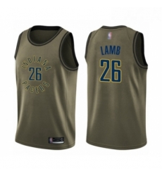 Youth Indiana Pacers 26 Jeremy Lamb Swingman Green Salute to Service Basketball Jersey 