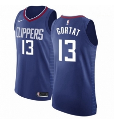 Mens Nike Los Angeles Clippers 13 Marcin Gortat Authentic Blue NBA Jersey Icon Edition 