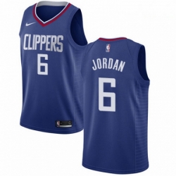 Mens Nike Los Angeles Clippers 6 DeAndre Jordan Swingman Blue Road NBA Jersey Icon Edition