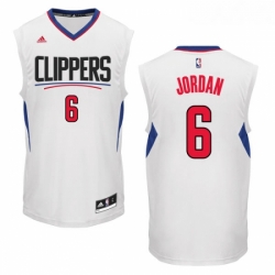 Womens Adidas Los Angeles Clippers 6 DeAndre Jordan Authentic White Home NBA Jersey