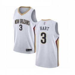 Mens New Orleans Pelicans 3 Josh Hart Authentic White Basketball Jersey Association Edition 