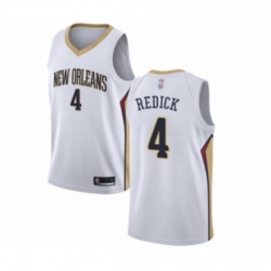 Mens New Orleans Pelicans 4 JJ Redick Authentic White Basketball Jersey Association Edition 