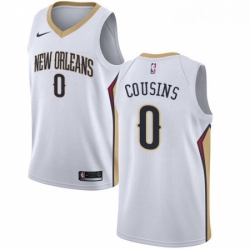 Womens Nike New Orleans Pelicans 0 DeMarcus Cousins Authentic White Home NBA Jersey Association Edition