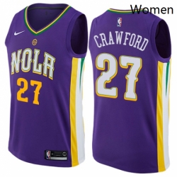 Womens Nike New Orleans Pelicans 27 Jordan Crawford Swingman Purple NBA Jersey City Edition 