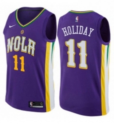 Youth Nike New Orleans Pelicans 11 Jrue Holiday Swingman Purple NBA Jersey City Edition