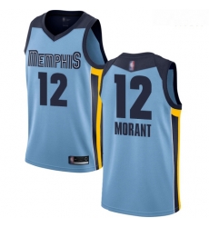 Grizzlies  12 Ja Morant Light Blue Basketball Swingman Statement Edition Jersey
