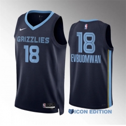 Men Memphis Grizzlies 18 Tosan Evbuomwan Navy Icon Edition Stitched Jersey