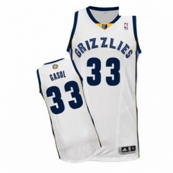 Mens Adidas Memphis Grizzlies 33 Marc Gasol Authentic White Home NBA Jersey
