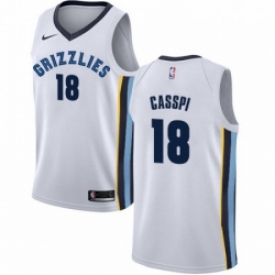 Mens Nike Memphis Grizzlies 18 Omri Casspi Swingman White NBA Jersey Association Edition 