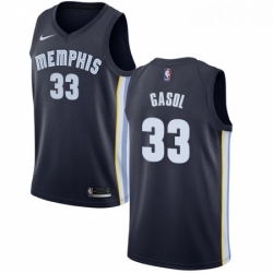 Womens Nike Memphis Grizzlies 33 Marc Gasol Swingman Navy Blue Road NBA Jersey Icon Edition