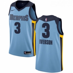 Youth Nike Memphis Grizzlies 3 Allen Iverson Authentic Light Blue NBA Jersey Statement Edition 