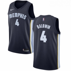 Youth Nike Memphis Grizzlies 4 Wade Baldwin Swingman Navy Blue Road NBA Jersey Icon Edition 