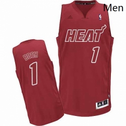 Mens Adidas Miami Heat 1 Chris Bosh Swingman Red Big Color Fashion NBA Jersey