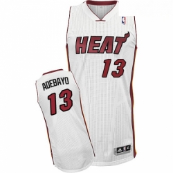 Mens Adidas Miami Heat 13 Edrice Adebayo Authentic White Home NBA Jersey 