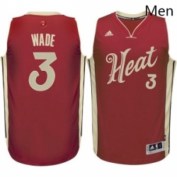 Mens Adidas Miami Heat 3 Dwyane Wade Swingman Red 2015 16 Christmas Day NBA Jersey