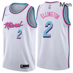 Mens Nike Miami Heat 2 Wayne Ellington Authentic White NBA Jersey City Edition