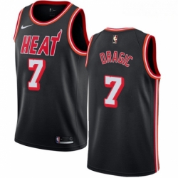 Mens Nike Miami Heat 7 Goran Dragic Authentic Black Black Fashion Hardwood Classics NBA Jersey