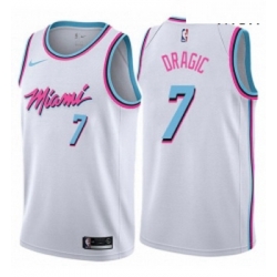 Mens Nike Miami Heat 7 Goran Dragic Authentic White NBA Jersey City Edition