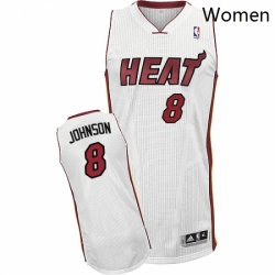 Womens Adidas Miami Heat 8 Tyler Johnson Authentic White Home NBA Jersey 