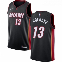 Womens Nike Miami Heat 13 Edrice Adebayo Swingman Black Road NBA Jersey Icon Edition 