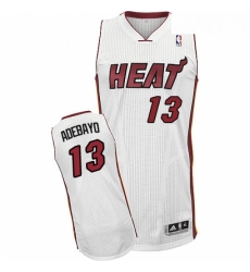 Youth Adidas Miami Heat 13 Edrice Adebayo Authentic White Home NBA Jersey 