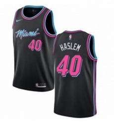 Youth Nike Miami Heat 40 Udonis Haslem Swingman Black NBA Jersey City Edition