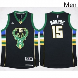 Bucks 15 Greg Monroe Black Stitched NBA Jersey 