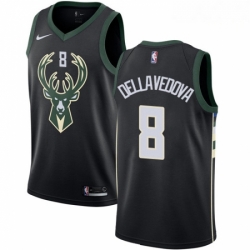 Mens Nike Milwaukee Bucks 8 Matthew Dellavedova Authentic Black Alternate NBA Jersey Statement Edition 