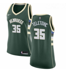 Womens Nike Milwaukee Bucks 35 Mirza Teletovic Swingman Green Road NBA Jersey Icon Edition