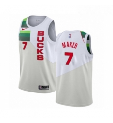 Womens Nike Milwaukee Bucks 7 Thon Maker White Swingman Jersey Earned Edition 