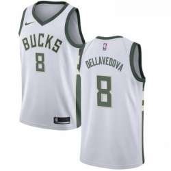 Womens Nike Milwaukee Bucks 8 Matthew Dellavedova Authentic White Home NBA Jersey Association Edition 