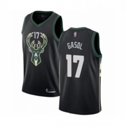 Youth Milwaukee Bucks 17 Pau Gasol Swingman Black Basketball Jersey Statement Edition 