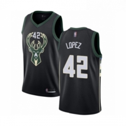 Youth Milwaukee Bucks 42 Robin Lopez Swingman Black Basketball Jersey Statement Edition 